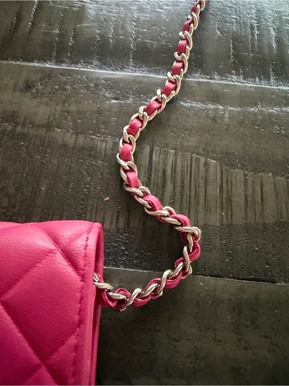 CHANEL Hot Pink Quilted Leather Crossbody Wallet on Chain immaculate - Picture 3 of 8